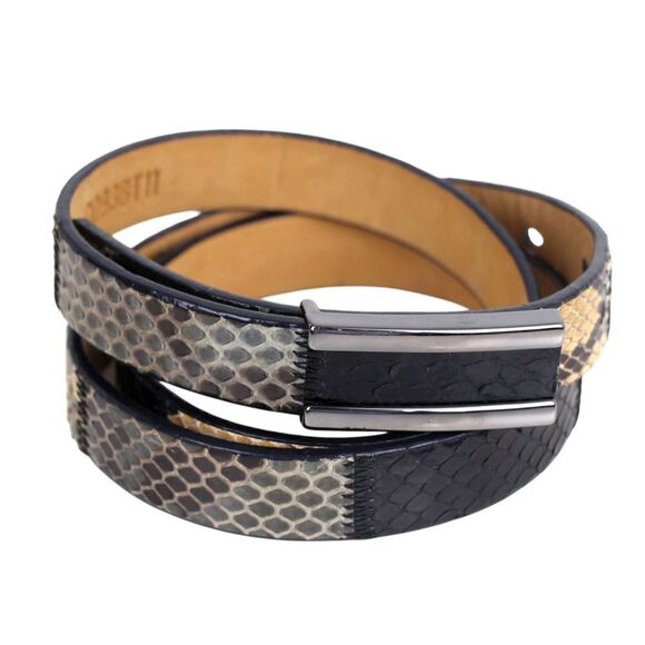 The Worth Collection BLACK GRAY GENUINE PYTHON 3/4\